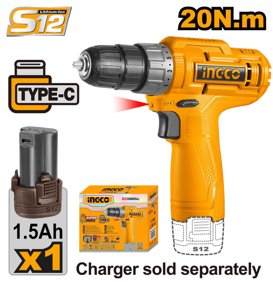 Ingco Cordless Drill Machine 12 Volt ( CDLI 12456 )
