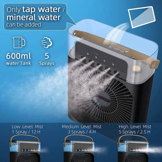 Portable 3 in 1 Mist Fan - Mini Air Cooler