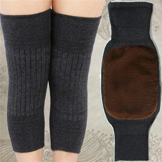 Warm Wool Knee Pads with Strap - Pack of 2