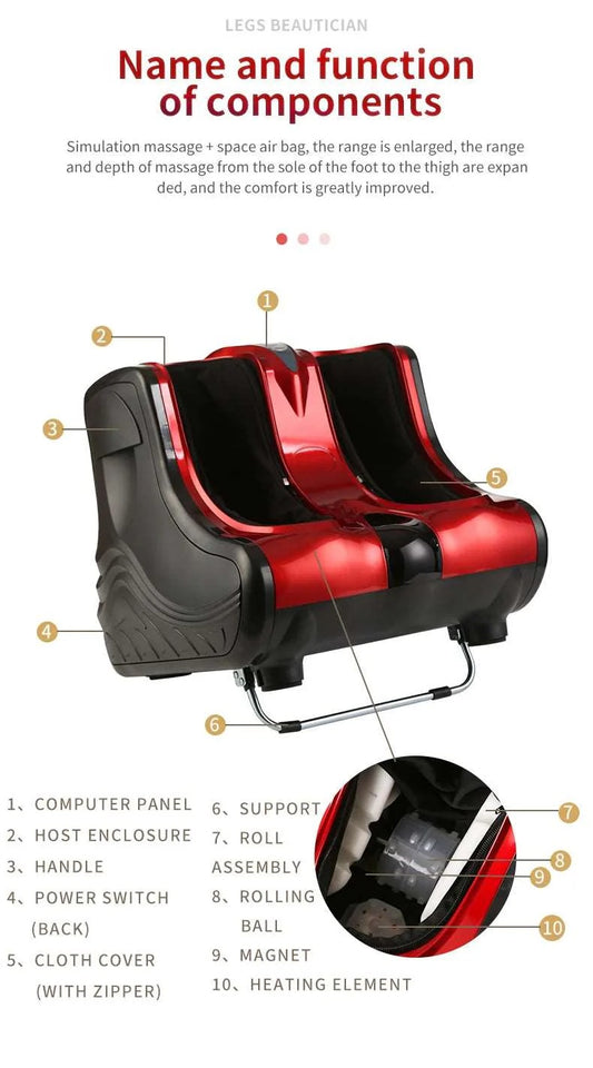 Foot and Calf Massager Maroon